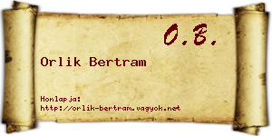 Orlik Bertram névjegykártya